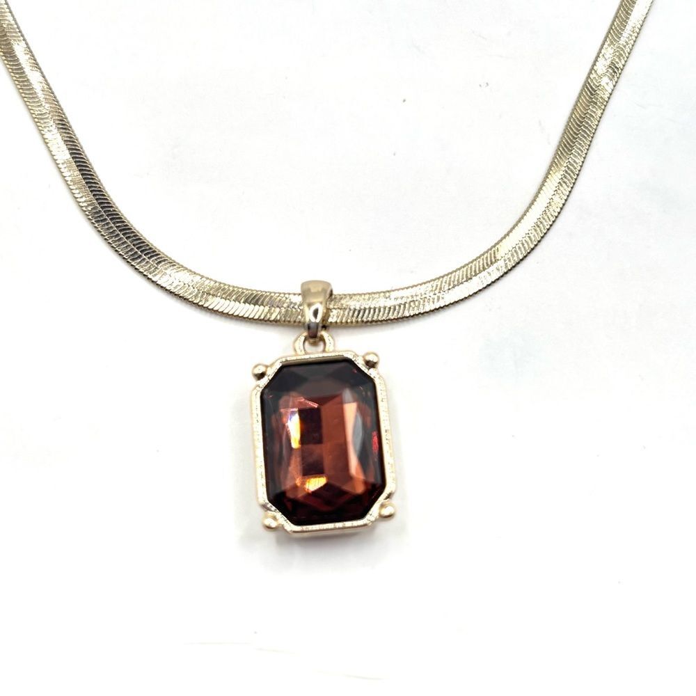 Express Gold Necklace with Copper Pendant